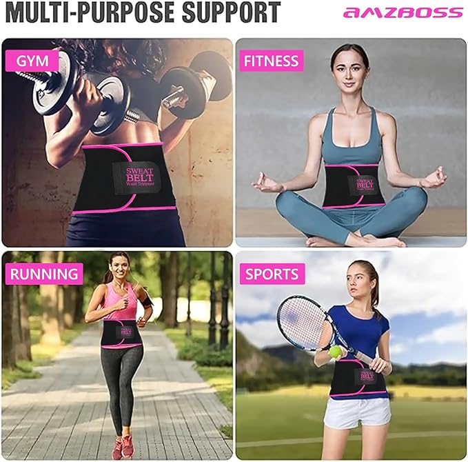 AMZBOSS Waist Trainer for Women Lower Belly Fat, Waist Sweat Band for Women, Belly Band Sweat Belt, Stomach Wrap, Body Shaper