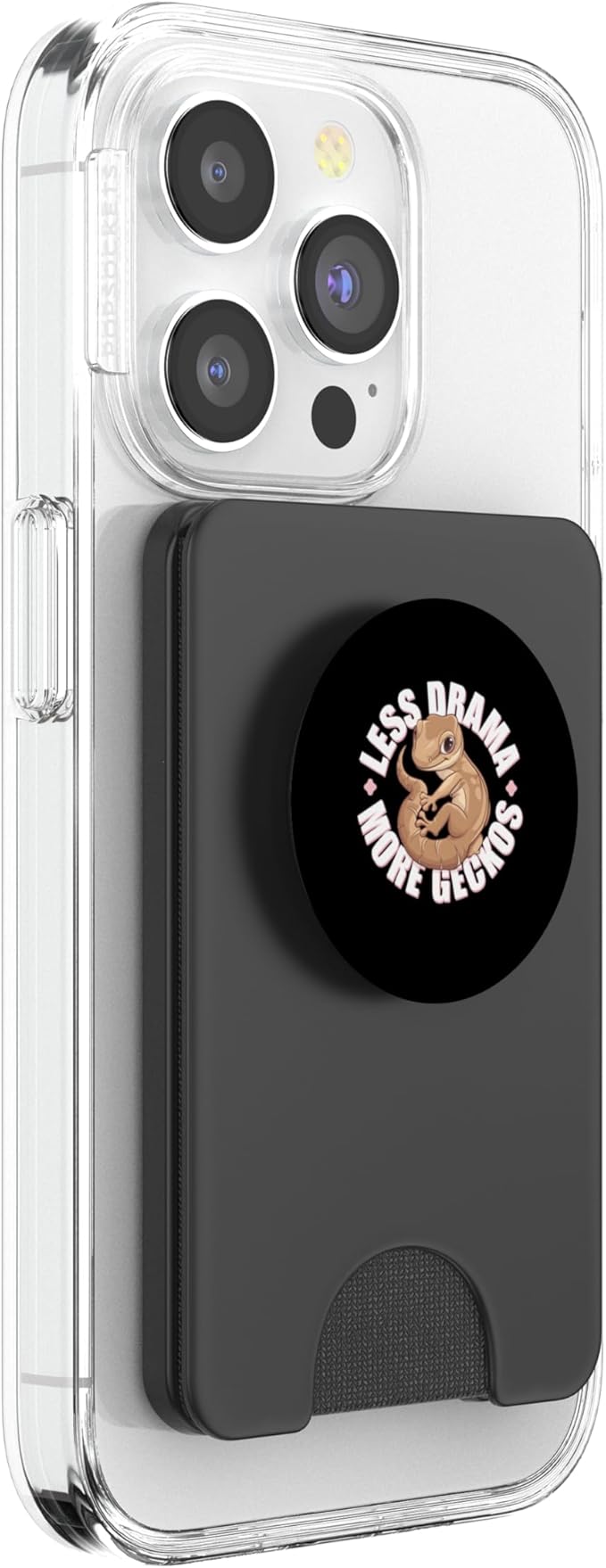 Fat Tailed Gecko Fun Less Drama More Geckos Today PopSockets PopWallet for MagSafe