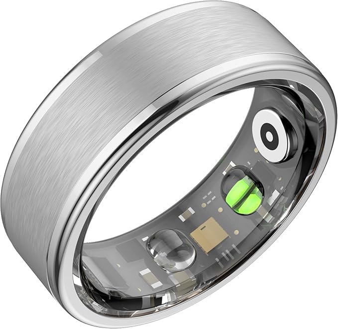 Smart Ring for Women Men,Fitness Ring with 24/7 Activity Tracking,Stress,Sleep Monitoring,No APP Subscription Fees,Compatible with iOS & Android, HarmonyOS Silver, 13#
