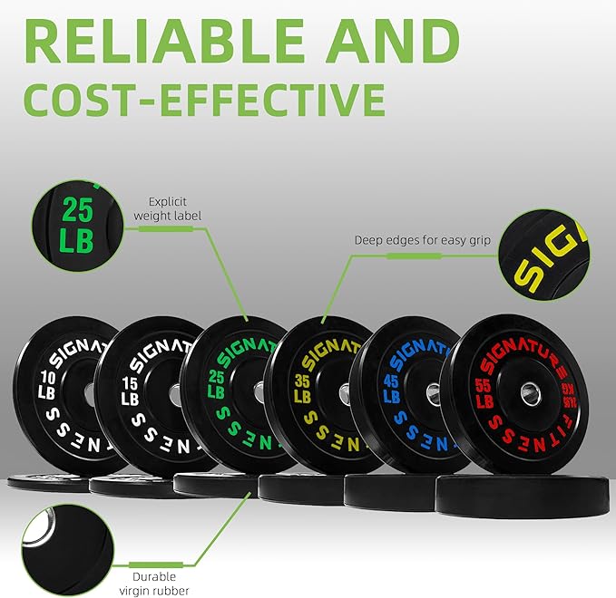 Fitvids Olympic Bumper Plates Set, 2" Weight Plates for Strength Training & Weightlifting, Paris or Set or Set with Barbell, Multiple Options