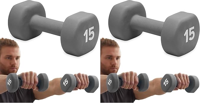 Gaiam Dumbbell Hand Weight (Sold in Singles) - Neoprene Coated Exercise & Fitness Dumbbell for Home Gym Workouts and Strength Training - Free Weights for Women and Men (5lb, Orange)