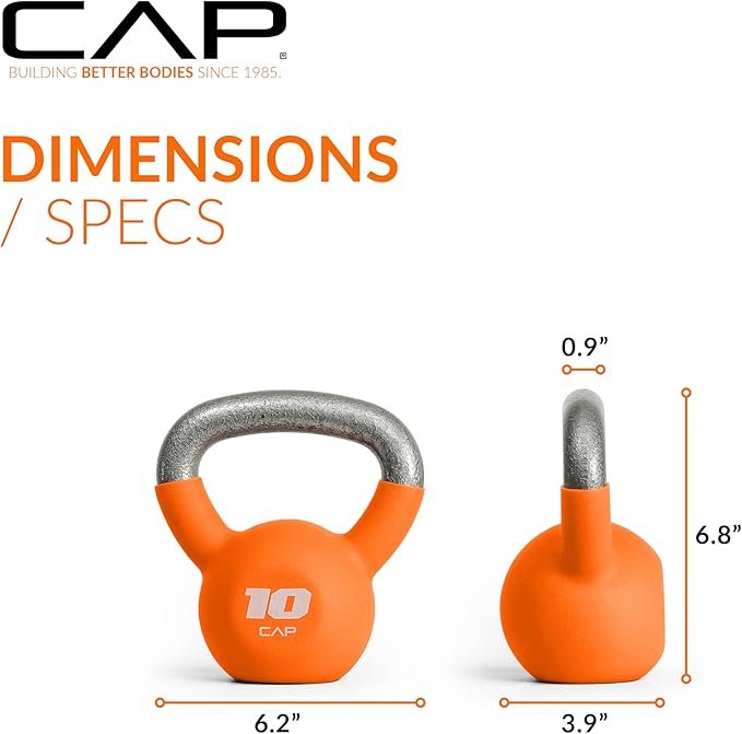 CAP Barbell Cast Iron Kettlebell - Coated Options, Singles and Sets, Multiple Weight Choices