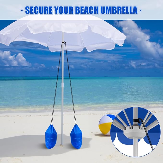 Saintrygo 2 Pack Sandbags for Beach Umbrella Heavy Duty Summer Canopy Tent Sandbags, Fillable Portable Windproof Weight Bag for Outdoor Canopy Legs, Tent Universal Sand Anchor Weights(2 Pieces)