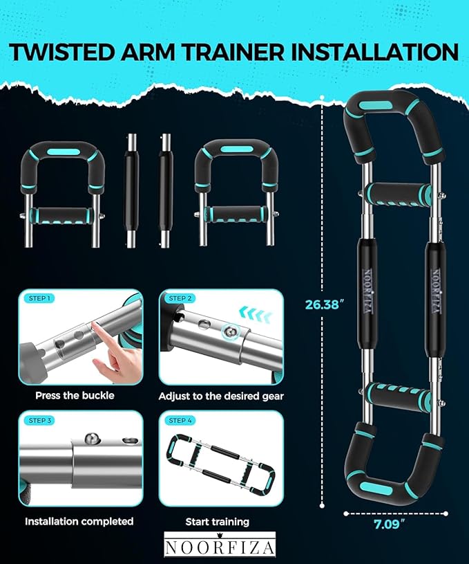 Twister Arm Trainer, Adjustable Resistance(40-140 lbs) Chest Workout, 5-Level Spring System, Detachable Power Twister for Arm & Shoulder Strength Training, Home Fitness Equipment for Men & Women
