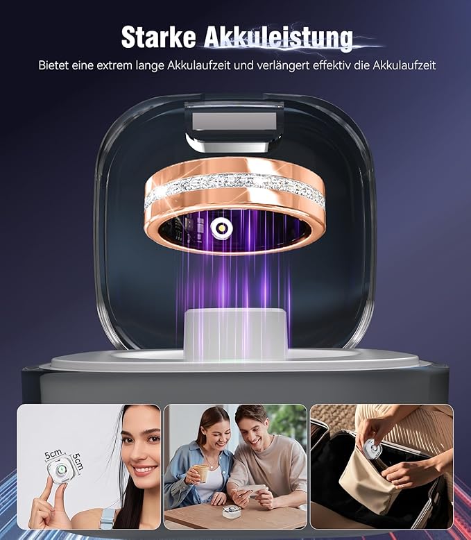 10 Gen Diamond Smart Ring and Wireless Charging Case【Industry Ranking No.1 – 0 Measurement Error】 2026 Smart Ring for Women & Men for Sleep Tracking Wearable Device,Fitness Ring【Gold 9#】