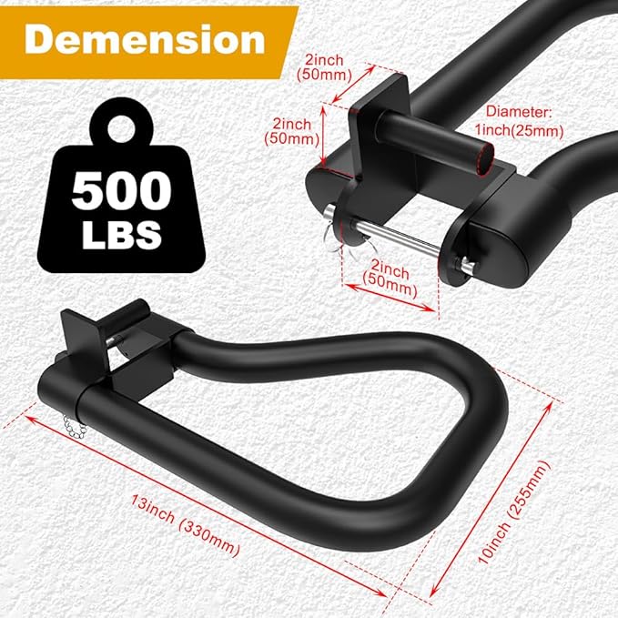 Kipika Power Rack Attachment for 5/8" & 1" Holes - Heavy Duty Home Gym Equipment for 2x2 or 3x3 Squat Rack, Adjustable and Easy to Install