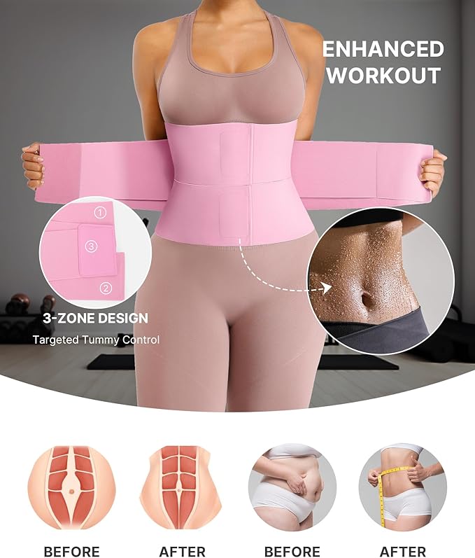 SHAPELLX Waist Trainer for Women Waist Cincher Corset Shapewear Body Shaper Tummy Control Stomach Belt Postpartum Band
