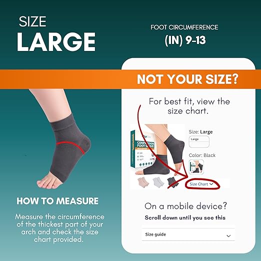 Ankle Brace for Women & Men - Compression Socks 20-30mmHg, Achilles Tendonitis, Plantar Fasciitis Relief, Sprained Ankle, Heel Spurs, Foot Swelling & Fatigue, Arch Support (1 Pair)