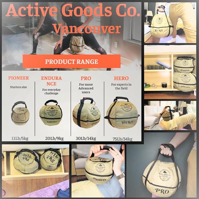 ActiveGoodsCo. Kettlebell Sandbag for fitness workout, different sizes 11Lb to 75lb. Visit to see the options…