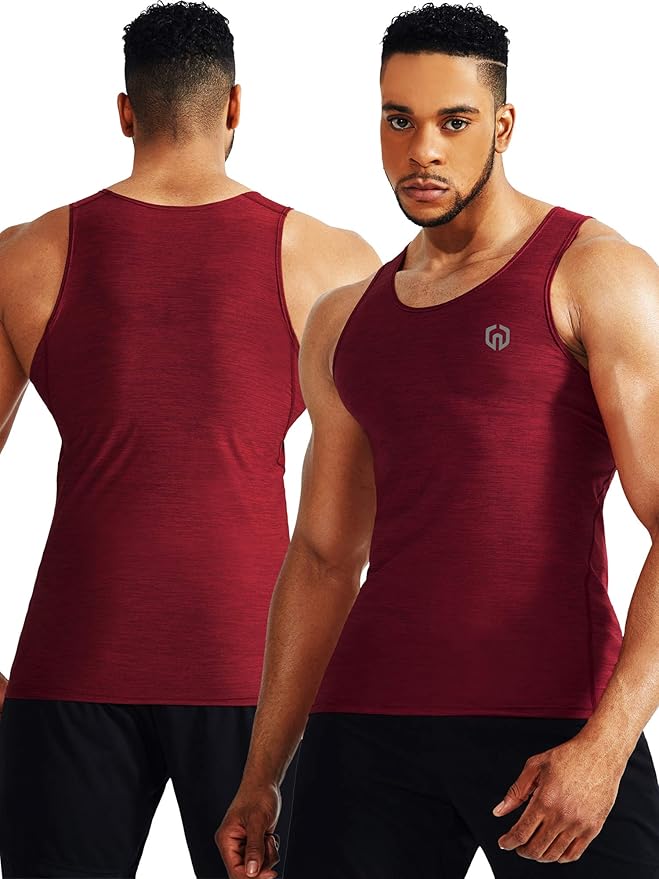 NELEUS Men's 3 Pack Athletic Compression Under Base Layer Sport Tank Top