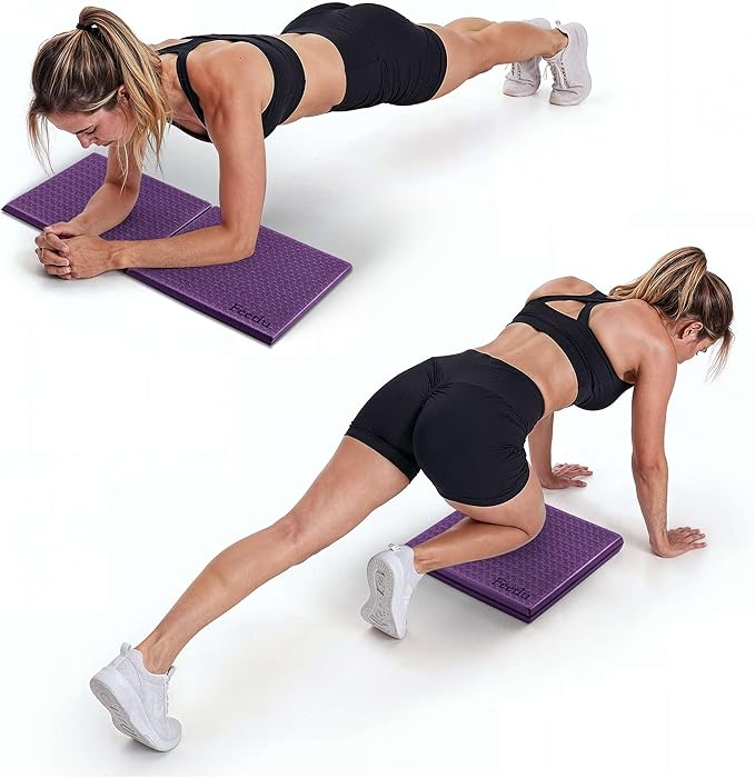 Yoga Knee Pad Cushion Exercise Knee Pad Folding, 1/2" Thick 24"x12" Eliminate Pain During Yoga or Exercise Workout– Extra Thick Padding& Support for Yoga Pilates, Fitness Exercise