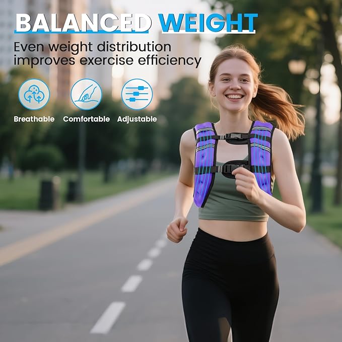 Weighted Vest, 6lb/8lb/12lb/16lb/20lb/30lb for Men, Women with Reflective Stripe, Weight Vests Adjustable for Workout, Strength Training, Running, Fitness, Muscle Building, Weight Loss clearance