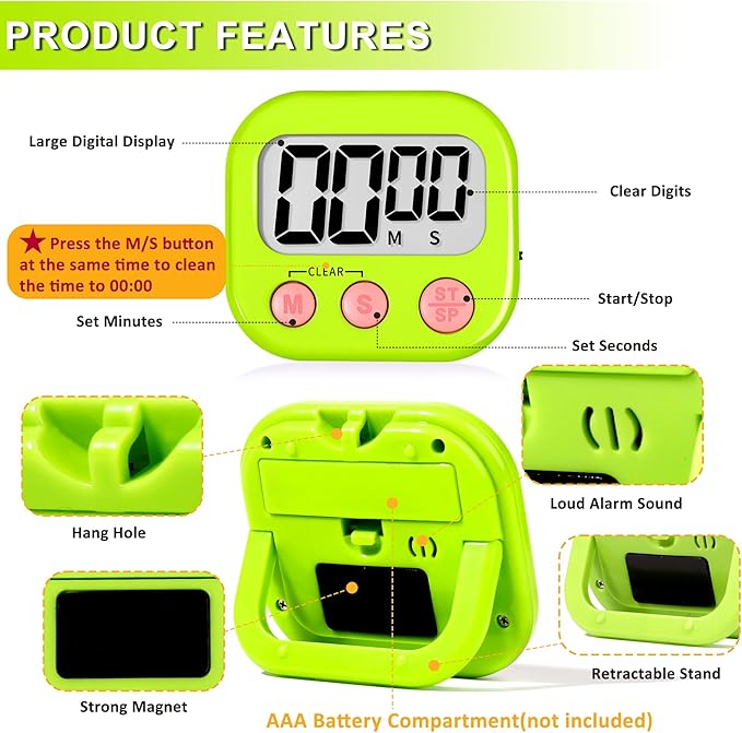 ZILLEEN Classroom Timer for Kids Teachers 4 Pack Digital Timers