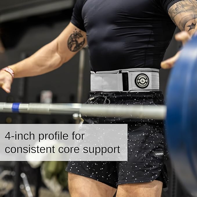 Weight Lifting Belt for Squats, Weightlifting Belt for Deadlifts - 4in Back Support for Bodybuilding | Powerlifting, Locking Metal Buckle, Weight Lifting Belts for Men - Quick Locking