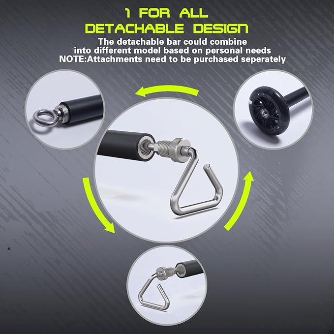 Resistance Band Bar, Length-Adjustable Detachable Heavy Duty Workout Bar for Resistance Band Training, Core Muscle Training, Home & Ourdoor Workout, Max Load 800 Lbs