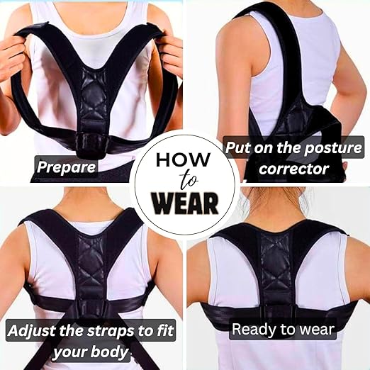 Posture Corrector for Men & Women – Adjustable Upper Back Brace & Shoulder Support – Breathable Back Straightener for Neck, Shoulder & Back Pain Relief – Comfortable Posture Trainer for Daily Use
