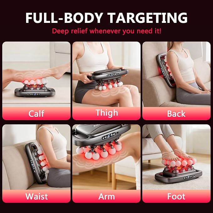 KOOTLEE 20-Head Deep Tissue Massage Gun, Quiet Percussion Back & Neck Massager with 3 Modes & 30 Intensity Levels, Handheld Muscle Massager for Shoulders, Legs, Waist & Full Body Pain Relief