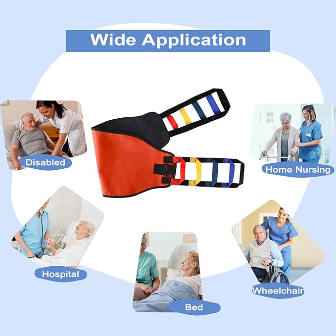 Transfer Sling Transfer Belt for Seniors, Widened Back Curve Design Transfer Belt for Movement, Transfer Boards for Bedridden Patient, Back Lift Belt for Patient Care (Orange)