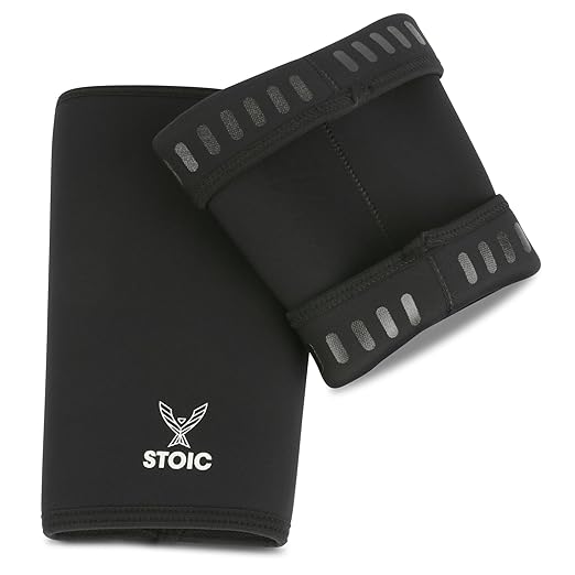Stoic Knee Sleeves for Men Women - 7mm Neoprene Knee Support for Weightlifting, Powerlifting, Strength Training, Squat, Bodybuilding - IPF Approved Knee Compression Sleeves, 2-Pack (S)