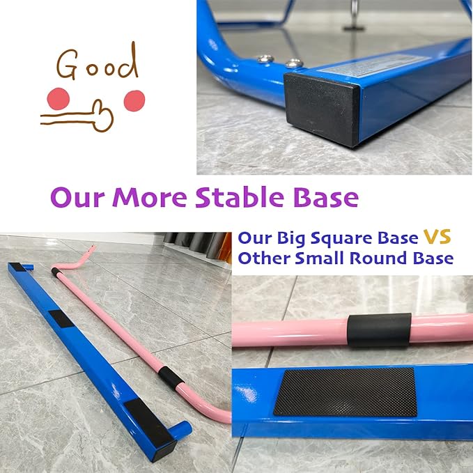 PreGymnastic Folding Gymnastics Bar with Rings, Foldable Kip Bar with Sturdier Base, Training Bar for Kids Ages 3-10, Horizontal Bar, Home Gym Equipment for Boy Girl