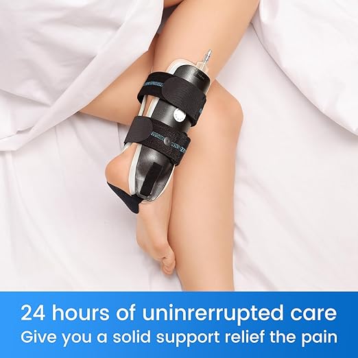Velpeau Air Gel Foam Ankle Stabilizer Support Brace for Sprained Ankle, Ligament Injury, Tendonitis, Adjustable Rigid Stirrup Ankle Splint for Women and Men (Inflatable Version, Small, Right Foot)
