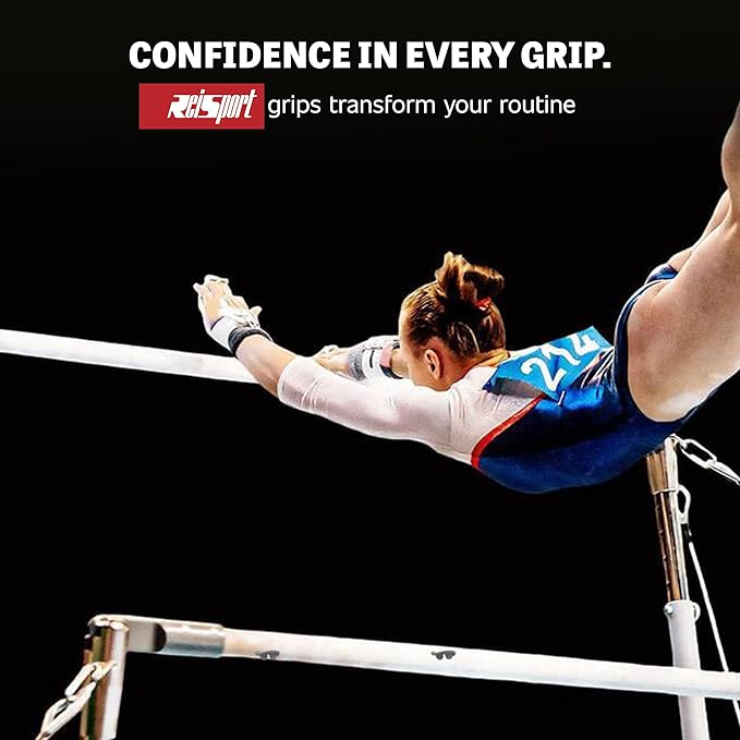 Reisport Uneven Bar Gymnastics Grips for Women - Premium Leather Hand Grips for Gymnastics Bars - Gymnastics Equipment & Accessories for Advanced Gymnasts