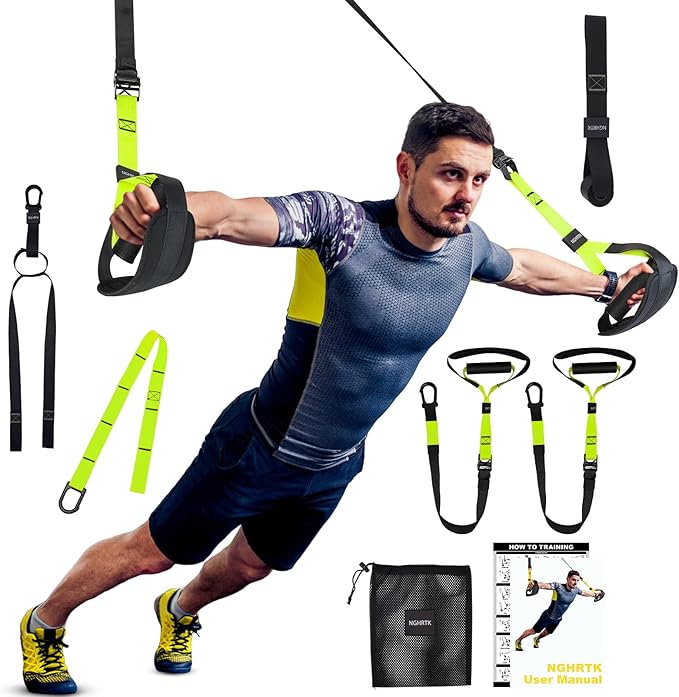 Home Resistance Training Kit with Straps & Bands – Adjustable Full-Body Workout System for Home Gym, Yoga, Pilates, Travel | Compact Design