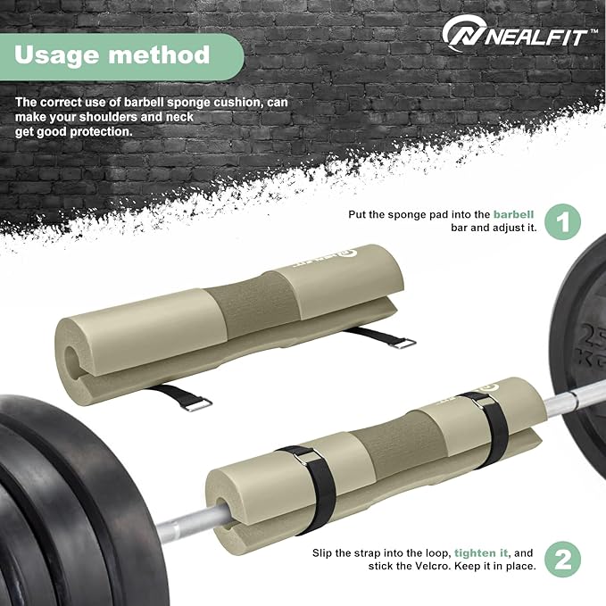 Barbell Pad Squat Pad for Squats—Squat Bar Pad—Great for Weightlifting,Lunges and Hip Thrusts—Foam Sponge Pad—Fit Standard and Olympic Bars Perfectly