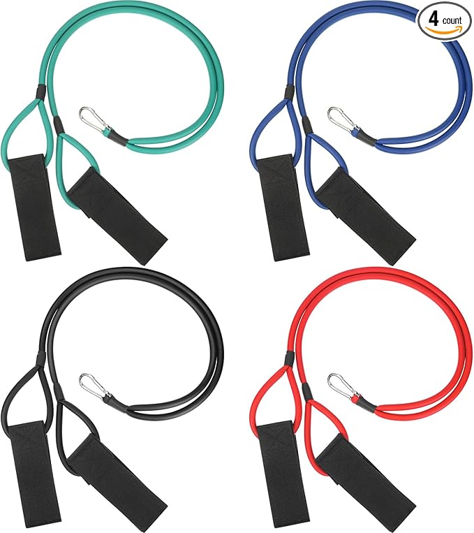 Skylety 4 Pieces Baseball Resistance Bands Youth & Adult Arm Strength Training Baseball Bands for Softball Trainer Pitcher Training, 4 Levels(20, 30, 40, 50 Lbs, Black, Blue, Red, Green)