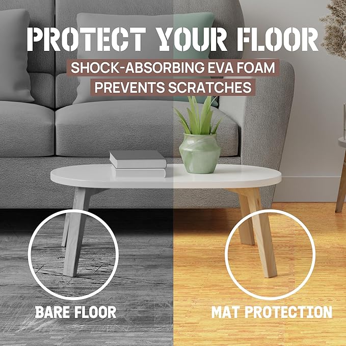 Yes4All EVA Interlocking Mats, Puzzle Floor Tiles, Foam Floor Padding with Border for Furniture, Home Space, Living Room, Garage