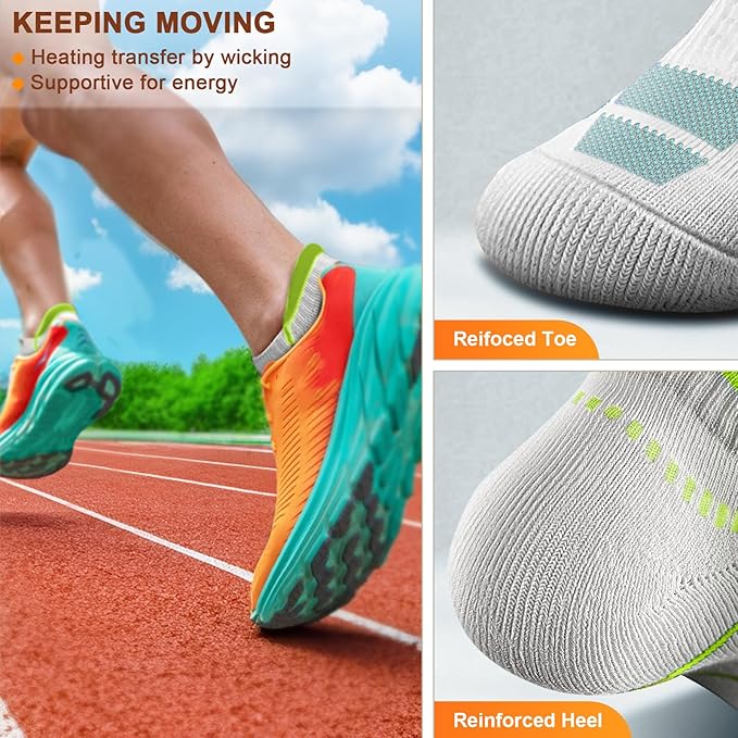 BULLIANT Men Running Socks,Active Ankle Socks No Show For Men With Cushioned Footbed Arch Support Breathable Wicking