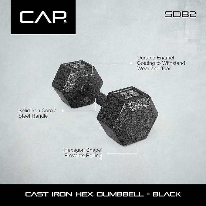 CAP Barbell Cast Iron Hex Dumbbell | Multiple Options