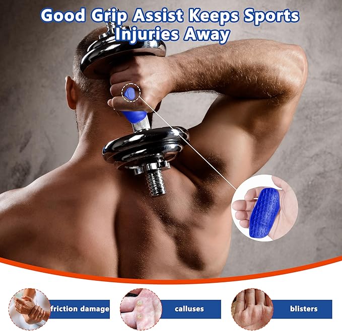 Silicone Gym Grips for Weight Lifting,Workout Gloves for Women Men Alternative,Anti Slip Gym Workout Grip,Rubber Gym Hand Grips-Weightlifting Grips Pad for Barbell,Pull Up,Ryptfit,Training