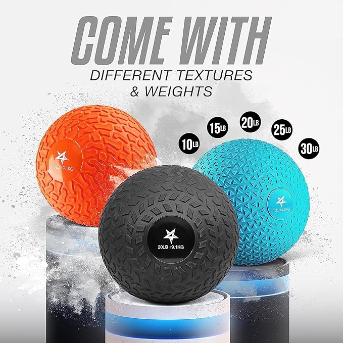 Yes4All Slam Balls, 10-40lb Weighted Ball Weight, Durable PVC Sand Filled Workout Dynamic Slam Ball for Strength Training, Triangle, Black, 30lbs
