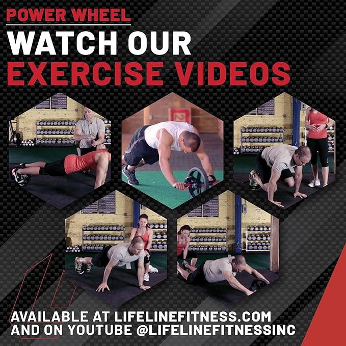 Lifeline Power Wheel for Full Body Functional Fitness - Strengthen Abs, Core, Lower & Upper Body with Foot Straps