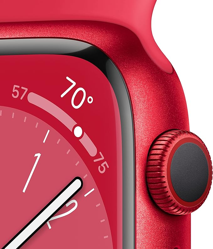 Apple Watch Series 8 [GPS + Cellular, 41mm] - Red Aluminum Case with Red Sport Band, S/M (Renewed)