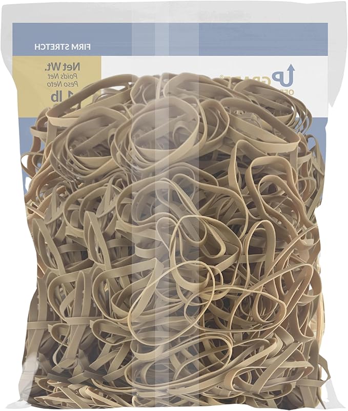 Upgrade Office Supply UPG22464CS Rubber Bands, Size #64 (3-1/2 in x 1/4 in), 320 Bands, 1 lb Bag, 20 Pack Case, USA