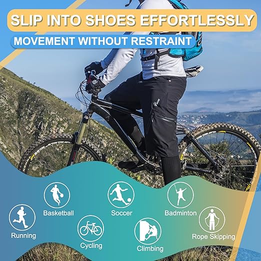 LISEPWU Copper Ankle Brace with Adjustable Compression Bandage, Ankle Support Compression Sleeve for Men & Women, for Foot Pain, Sprained Recovery, Achilles Tendonitis, Sports Protection(Black S)
