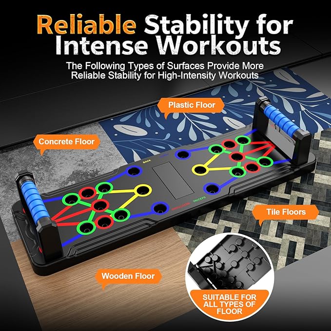 IUT Solid Push Up Board 15 in 1 Home Workout Equipment Multi-Functional Pushup Stands System Fitness Floor Chest Muscle Exercise Professional Equipment Burn Fat