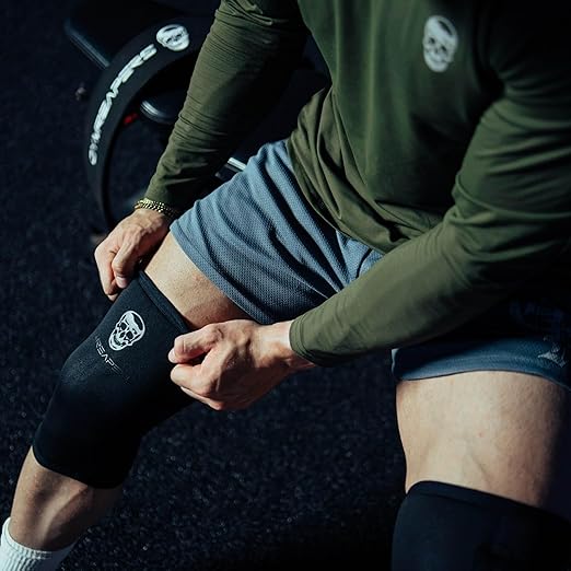 Gymreapers Knee Sleeves (1 Pair) with Gym Bag - IPF Approved - Support Compression Brace for Squats, Fitness, Weightlifting, Cross Training, Powerlifting - 7MM Neoprene Sleeves - For Men & Women (Black/Black, XX-Large)