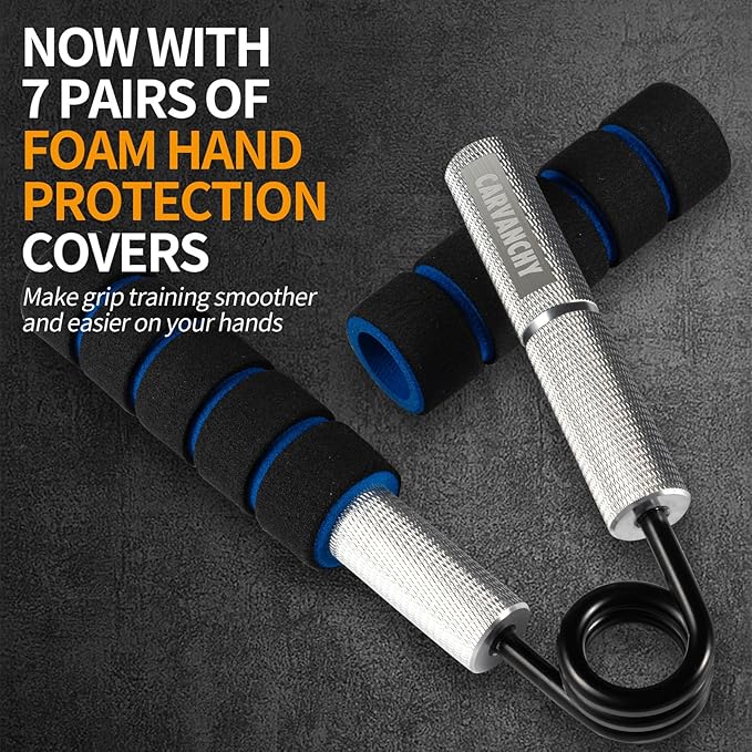 Grip Strength Trainer Set, 50-350LB, Wrist Forearm Strengthener, Metal No Slip, Hand Grip Gripper Strengthener for Strength Training and Exercise, Hand Workout Squeezer Grip Strength