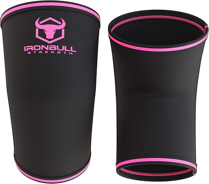 Elbow Sleeves 5mm (1 Pair) - High Performance Elbow Sleeve Support for Weightlifting, Weight Training & Powerlifting - Best Compression Straps - for Men and Women (Small, Black/Pink)