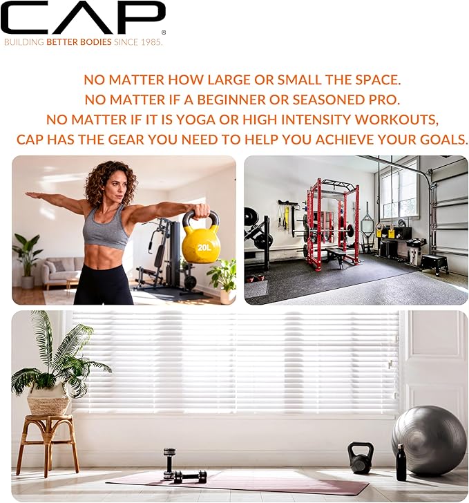 CAP Barbell Cast Iron Kettlebell - Coated Options, Singles and Sets, Multiple Weight Choices