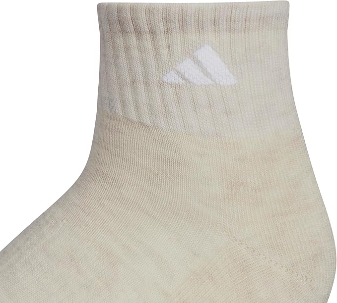 adidas Women's Athletic Cushioned Quarter Ankle Socks (6 Pairs) Durable & Comfortable