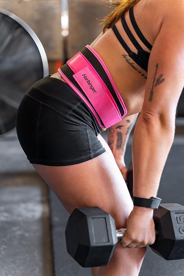 Harbinger Weightlifting Belt, Foam, 4.5" Width, Pink, X-Small - X-Large