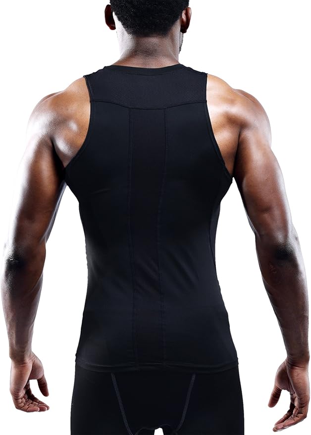 NELEUS Men's 3 Pack Athletic Compression Under Base Layer Sport Tank Top