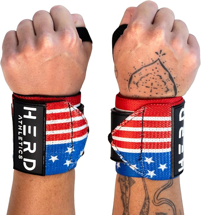 Weightlifting Wrist Wraps – 12" & 18" Adjustable Support with Thumb Loop – Medium Stiffness for Powerlifting, Olympic Lifting, Functional Fitness, Bodybuilding