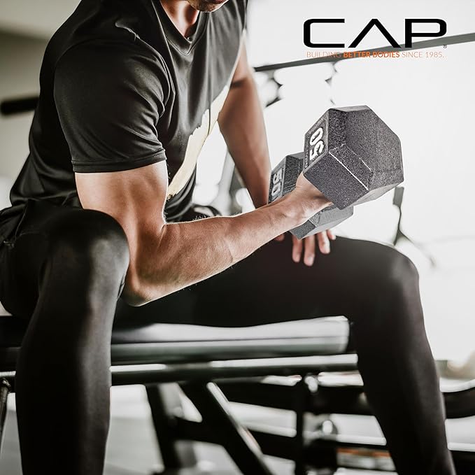 CAP Barbell Cast Iron Hex Dumbbell, Single, 45 lb