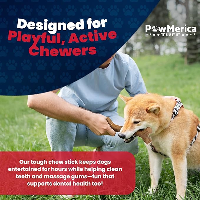 Stick – Indestructible Dog Toy for Aggressive Chewers – Durable Stick Toy for Chewing, Play & Gnawing – Helps Clean Teeth and Massage Gums – Pet-Safe & Made in USA (9 x 3 x 1.3 Inches)