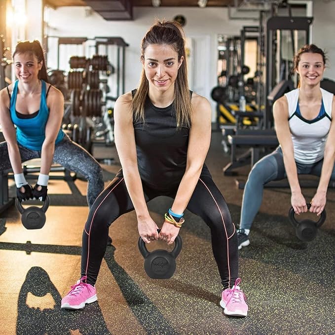 Yes4All Cast Iron Kettlebell, Strength Training Kettlebells 5-80 Lb (5,10,15,20,25,30,35,40,45,50,60,70,80 Lb) for Full Body Workout, Push up, Strength Training - Single & Kettlebell Set of 2 for Men